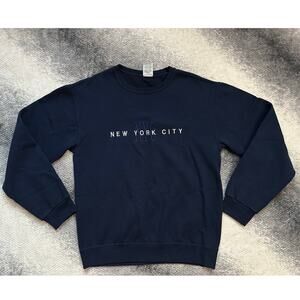 Jerzees Vintage New York City Pullover Sweatshirt Blue Mens Small Women Medium